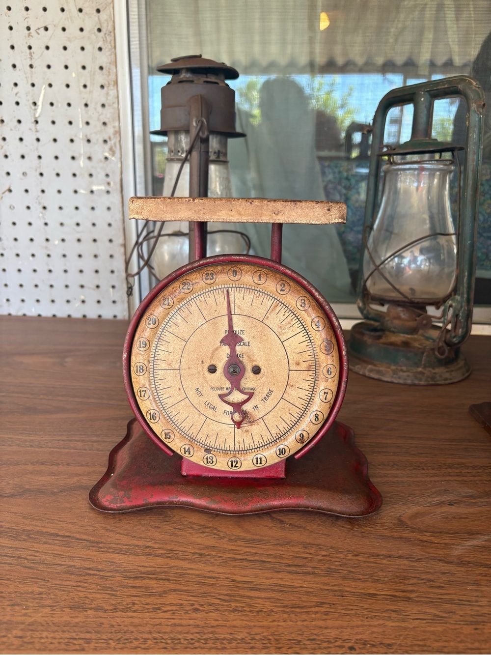 Vintage Red Kitchen Scale with Cream Dial